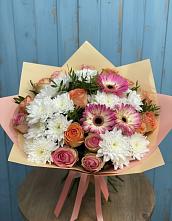 Букет цветов из:  Розы, Герберы и Хризантемы в Джалиле