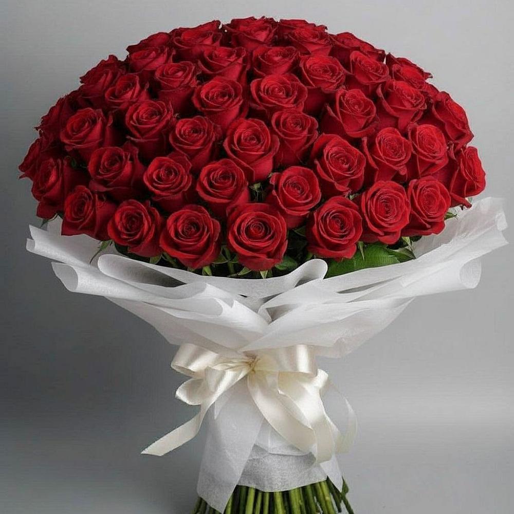 Букет 101 Красная роза Блэк Мэджик в Джалиле