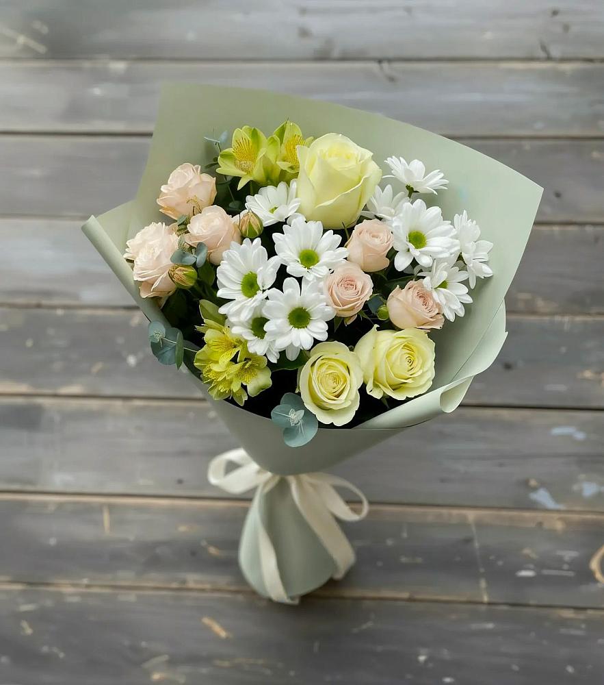 Букет цветов из: Альстромерии, Розы и Хризантемы в Джалиле