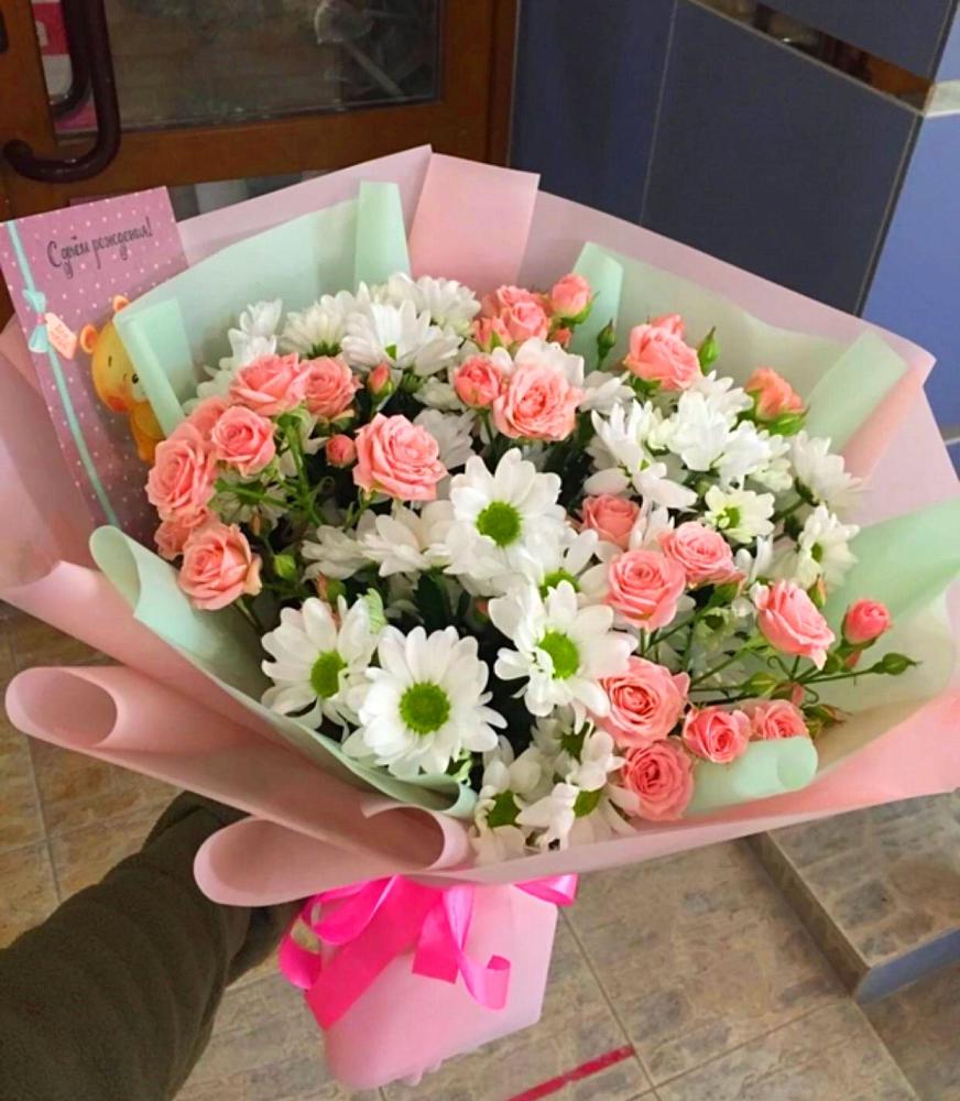 Букет цветов из: Розы и Хризантемы в Джалиле