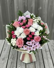 Букет цветов из:  Альстромерии, Гвоздики, Розы и Хризантемы #REPLACE_PRED# Джалиле