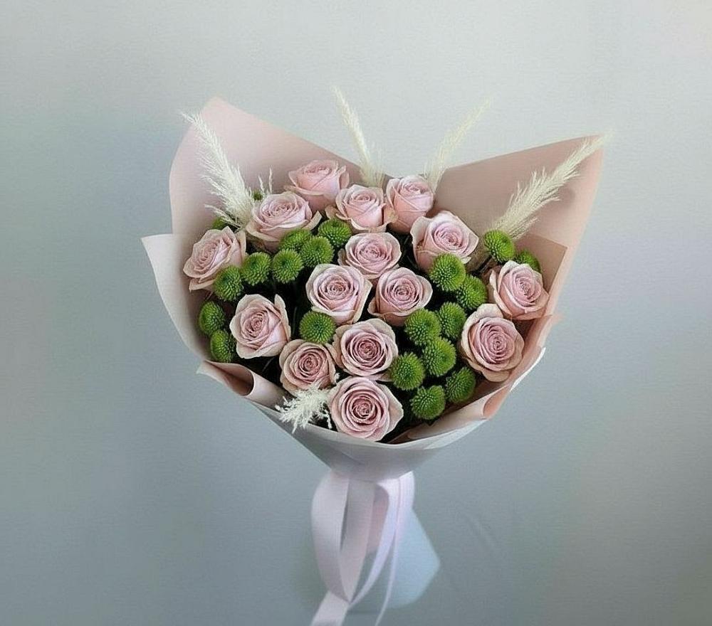 Букет цветов из: Розы и Хризантемы в Джалиле