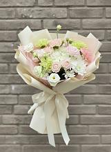 Букет цветов из:  Гвоздики, Розы, Лизиантусы и Хризантемы в Джалиле
