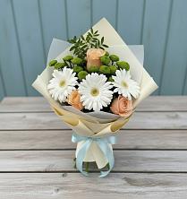 Букет цветов из:  Герберы, Розы и Хризантемы в Джалиле