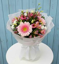 Букет цветов из:  Герберы, Альстромерии и Лизиантусы в Джалиле