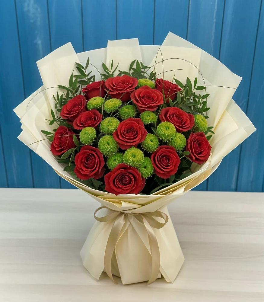 Букет цветов из: Розы и Хризантемы в Джалиле