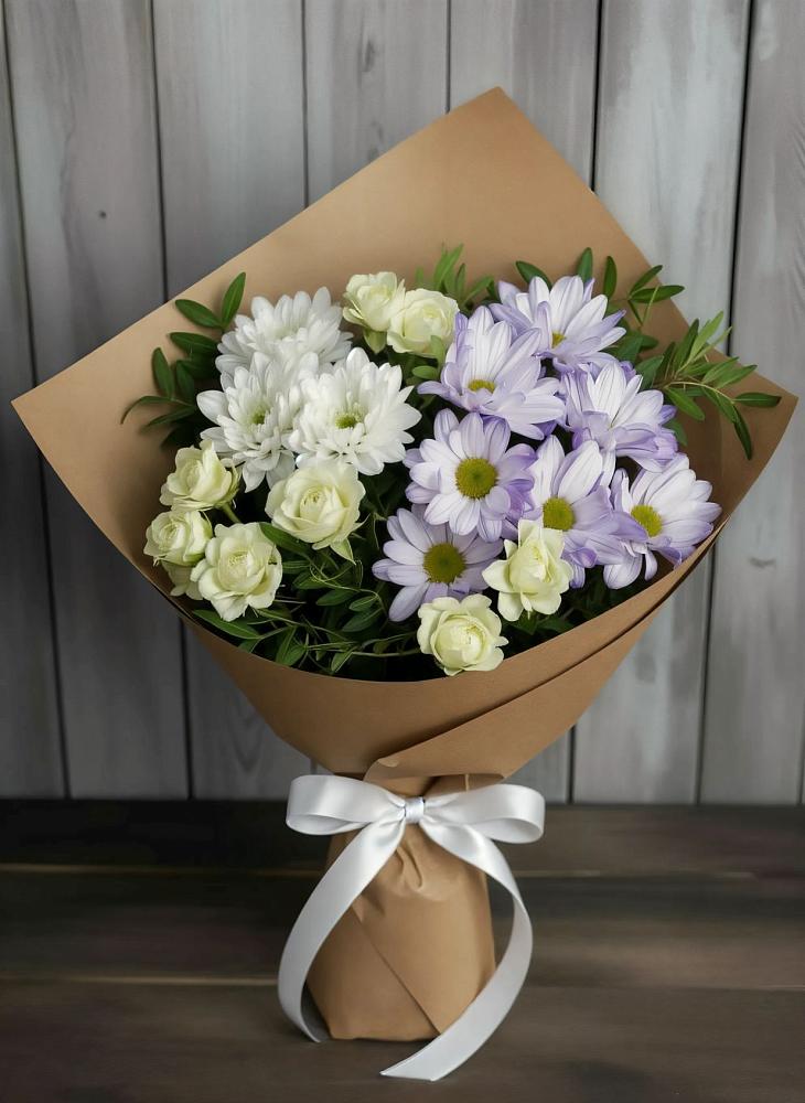 Букет цветов из: Хризантемы и Розы в Джалиле
